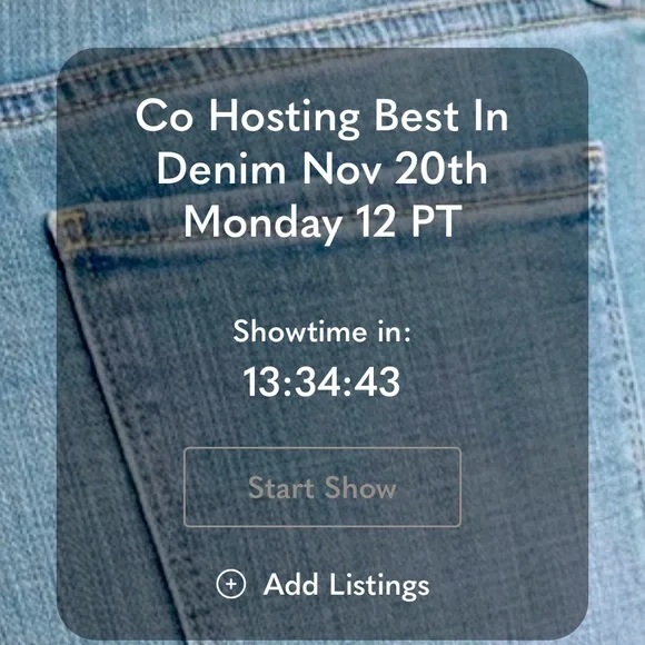 Co Hosting Best in Denim Monday Nov 20th 12 PT / 2:00 CT - Picture 1 of 1